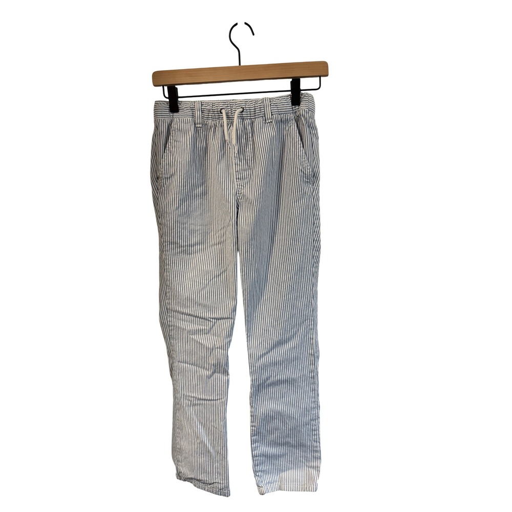 Gap Kids Boys Blue White Striped Pull On Drawstring Pants Size Large L 10 12